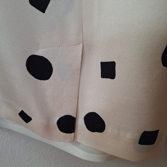 Rickie Freeman for Teri Jon 100% Silk Cream/Black Shift Dress Womens Size 14 - Picture 5 of 7